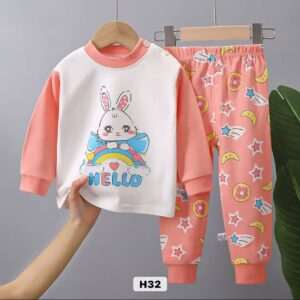 بيجامة بناتي قطن– تصميم الأرنب اللطيف Hello